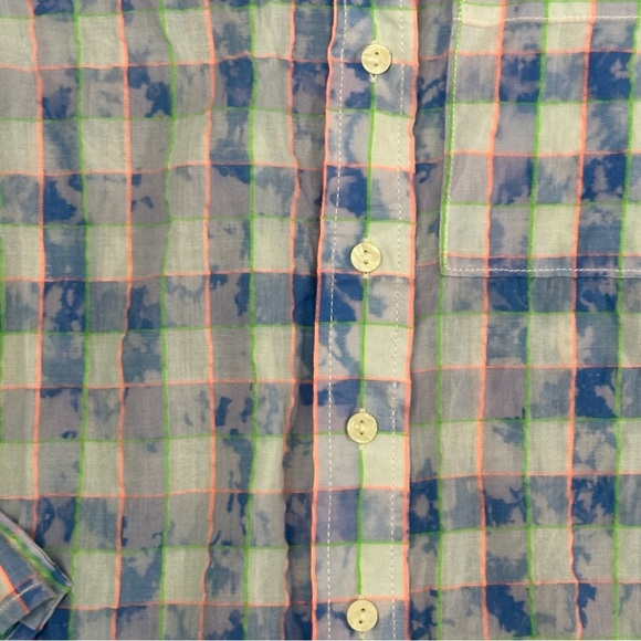 Pilcro Anthropologie Blue Tie Dye Buttondown Shirt X-Small XS - Picture 2 of 10